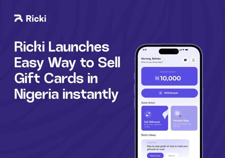 Ricki Launches Easy Way to Sell Gift Cards in Nigeria Instantly